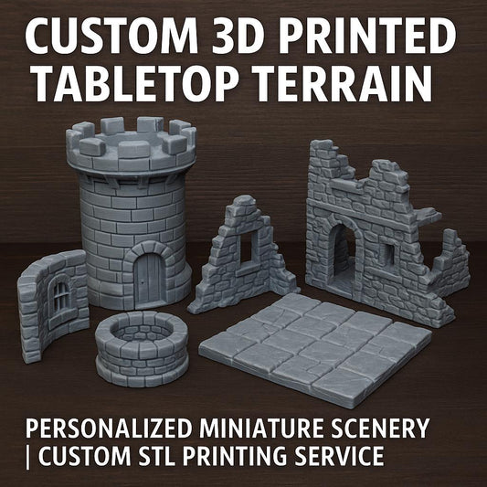 Custom 3D Printed Tabletop Terrain | Personalized Scenery for DND, 40k, Pathfinder, Tabletop Gaming | STL Printing Service