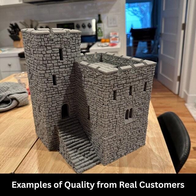Custom 3D Printed Tabletop Terrain | Personalized Scenery for DND, 40k, Pathfinder, Tabletop Gaming | STL Printing Service