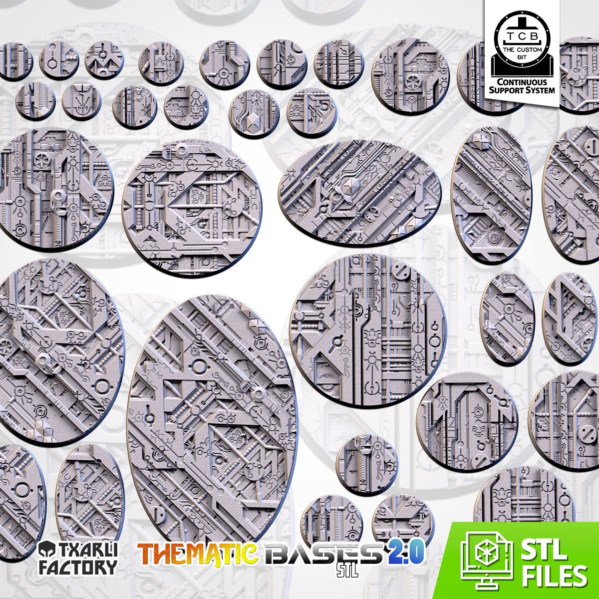 Xeno Technology Bases | Txarli Factory | Round/Oval | Miniature | Resin Print | Mini
