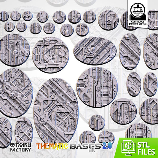 Xeno Technology Bases | Txarli Factory | Round/Oval | Miniature | Resin Print | Mini