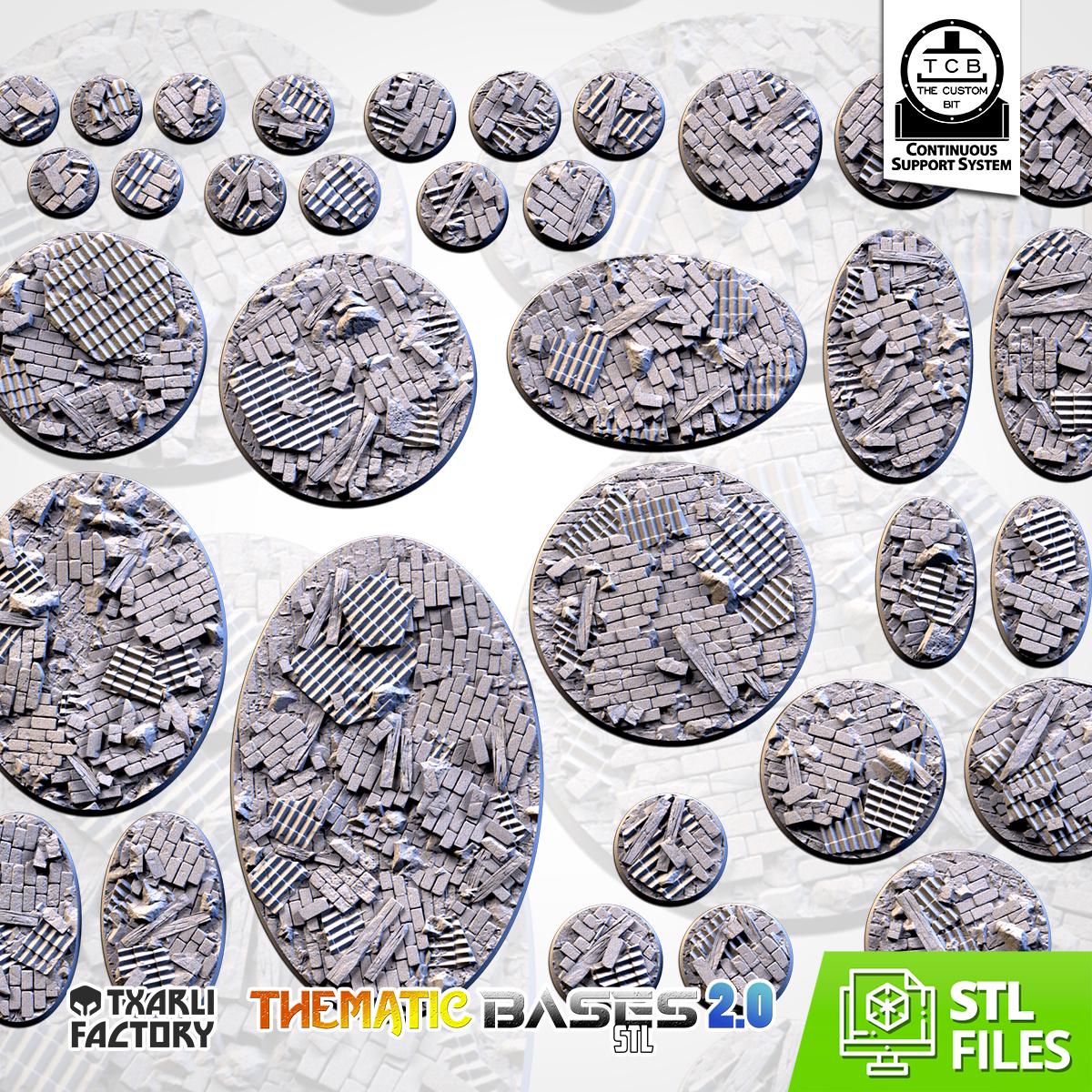 Ruined Factory Bases | Txarli Factory | Round/Oval | Miniature | Resin Print | Mini
