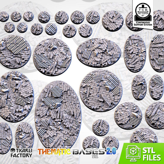Ruined Factory Bases | Txarli Factory | Round/Oval | Miniature | Resin Print | Mini
