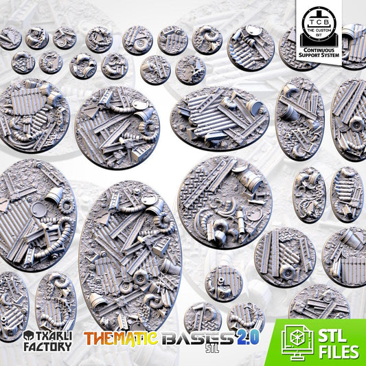Scrap Bases | Txarli Factory | Round/Oval | Miniature | Resin Print | Mini