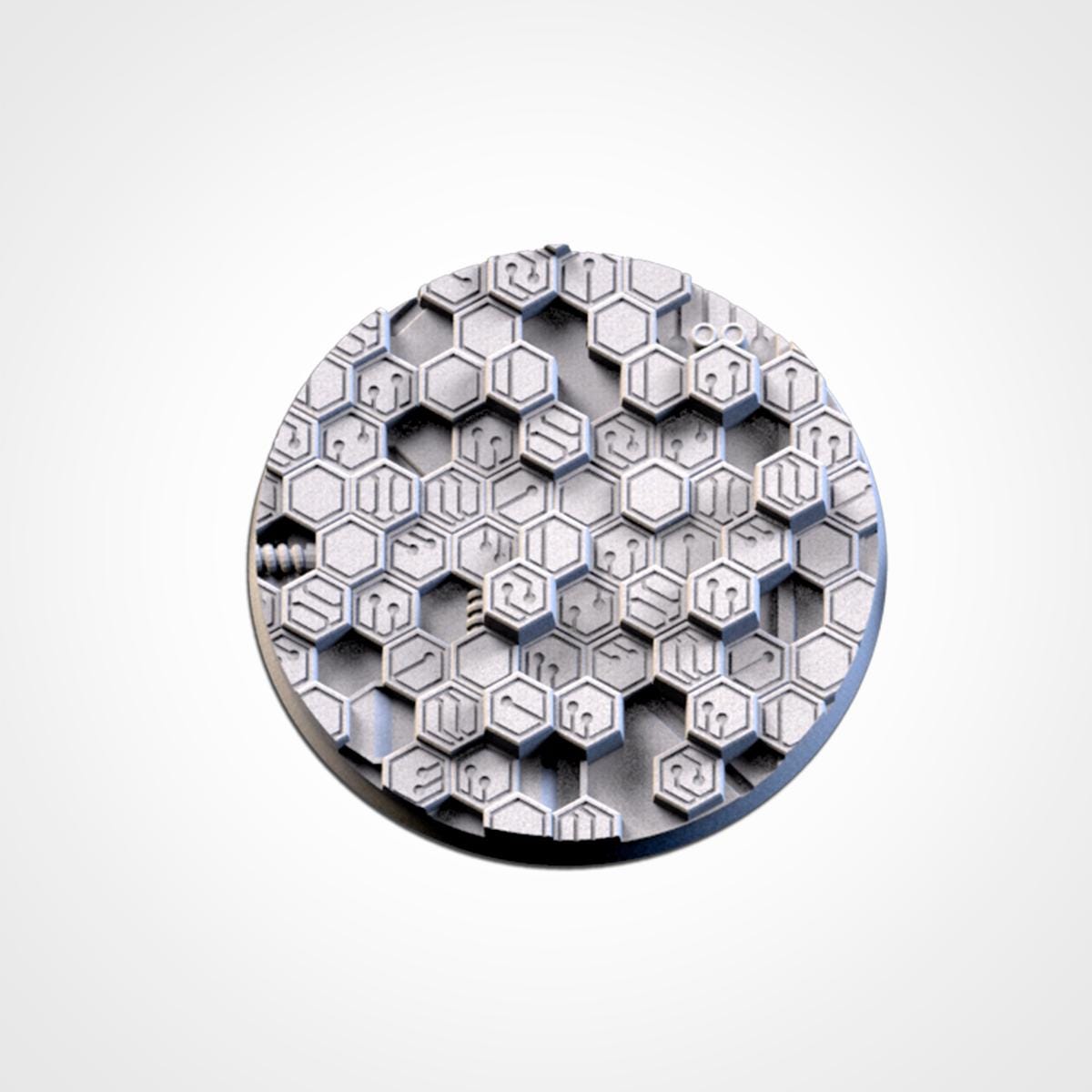 Cyberhex Bases | Txarli Factory | Round/Oval | Miniature | Resin Print | Mini