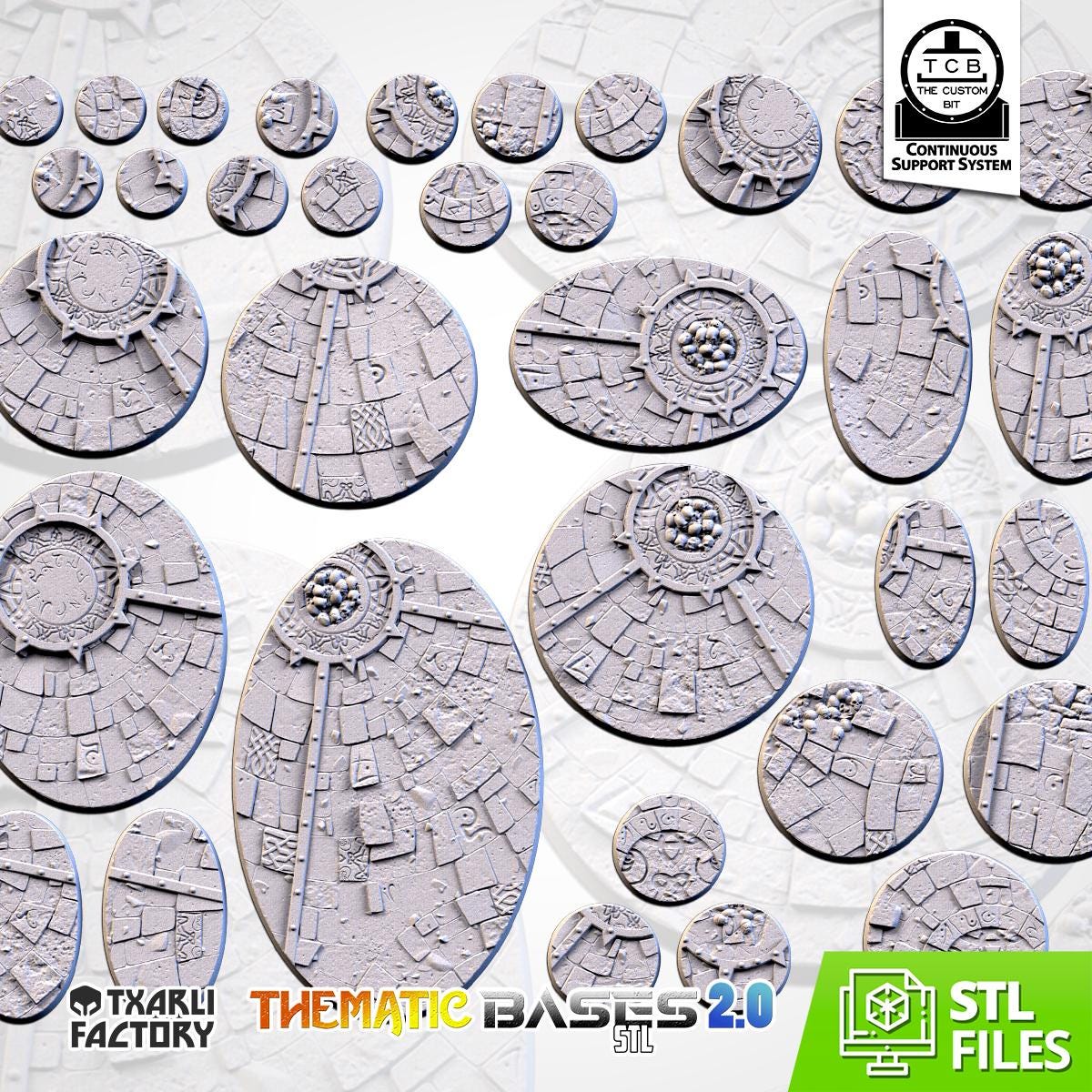 Sacred Temples Bases | Txarli Factory | Round/Oval | Miniature | Resin Print | Mini