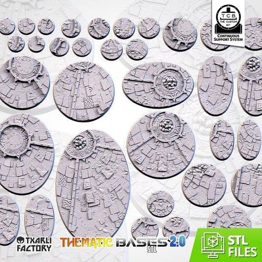 Sacred Temples Bases | Txarli Factory | Round/Oval | Miniature | Resin Print | Mini