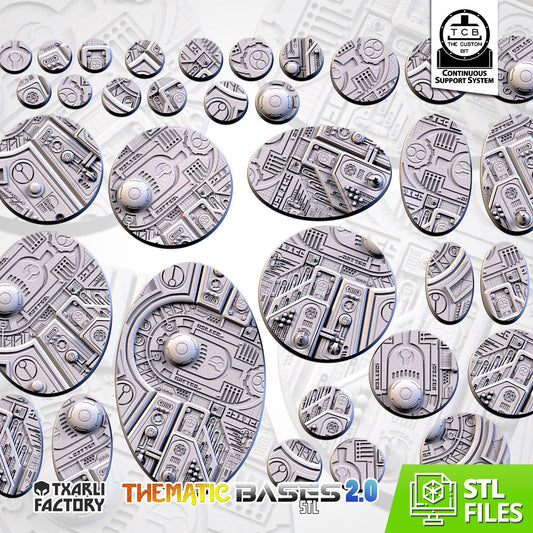 Xeno City Bases | Txarli Factory | Round/Oval | Miniature | Resin Print | Mini