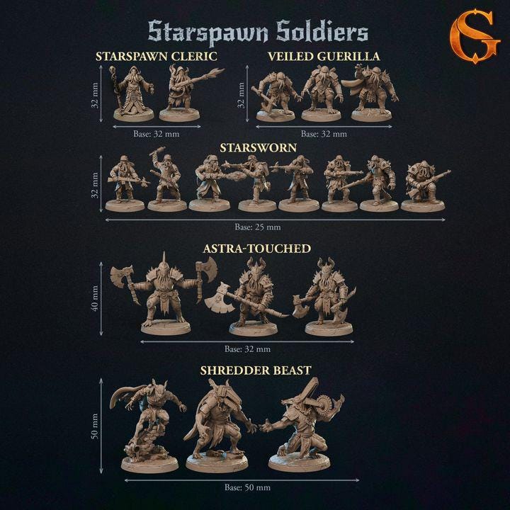 Starspawn Soldiers – Grimdark Corps Crusade Skirmish Tabletop Miniature Games