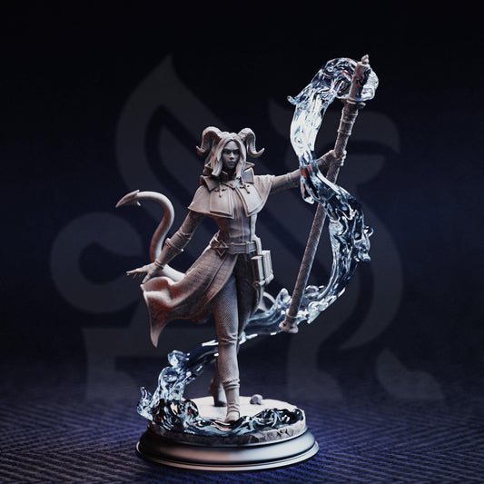 Tiefling Priestess - Aria the Faithful 32mm Resin Miniature D&D 3D Print DND Angel Demon
