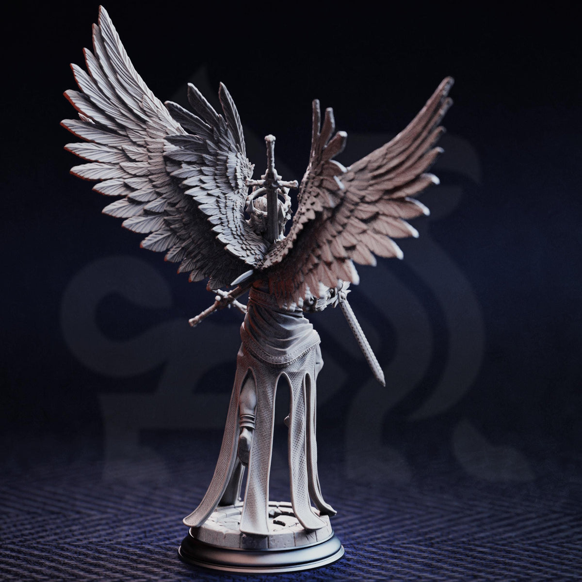 Angel of Death - Caerian the Inevitable 32mm Resin Miniature D&D 3D Print DND Angel Demon