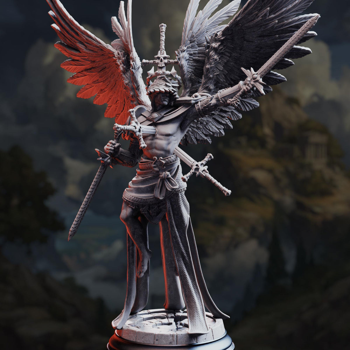 Angel of Death - Caerian the Inevitable 32mm Resin Miniature D&D 3D Print DND Angel Demon