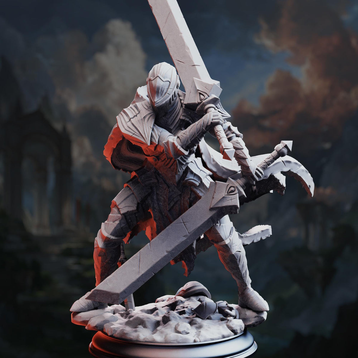 Immortal Warrior - Valoris the Unscathed 32mm Resin Miniature D&D 3D Print DND Angel Demon