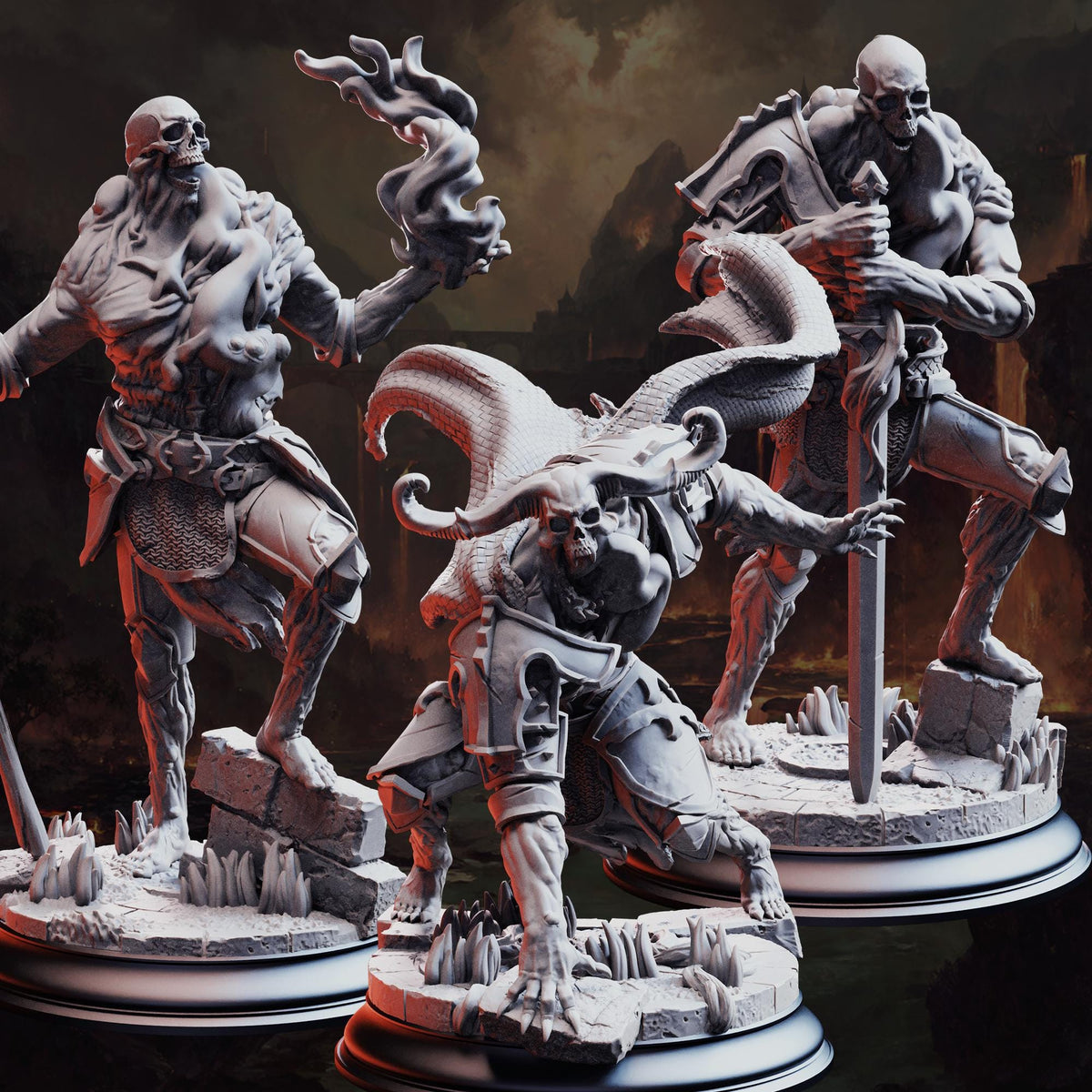 Undead Plague Carriers - The Plagueborne 32mm Resin Miniature D&D 3D Print DND Angel Demon