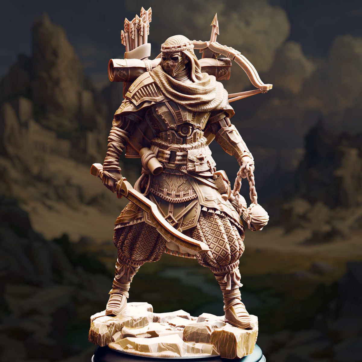 Warforged Wanderer - Anatolius of the Far Sand 32mm Resin Miniature D&D 3D Print DND Desert