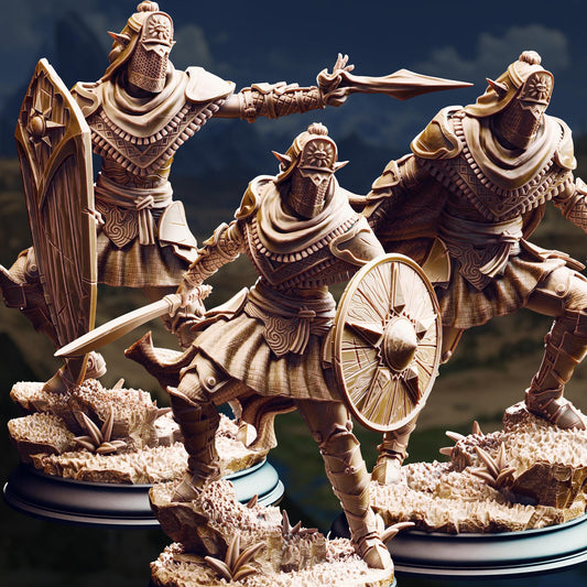 Dark Cultist Warriors - Seroca's Devout 32mm Resin Miniature D&D 3D Print DND Desert