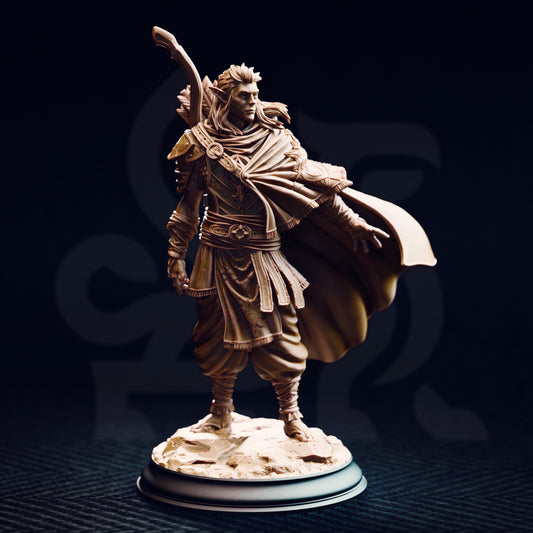 Sun Elf Tracker - Sactarin 32mm Resin Miniature D&D 3D Print DND Desert