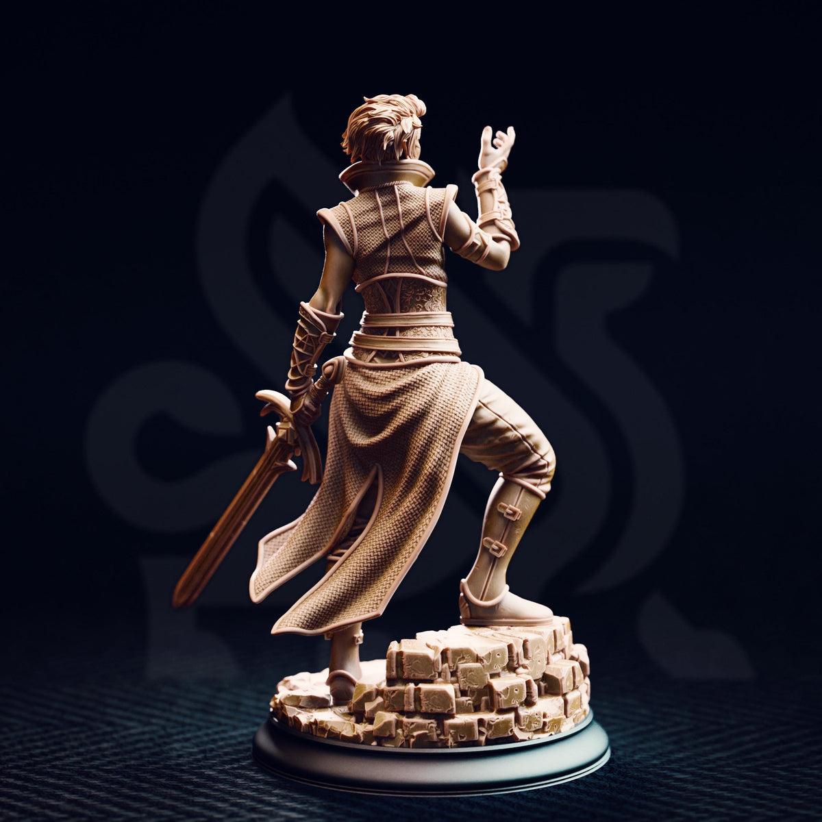 Half-Elf Hexblade - Karisia of Timberly 32mm Resin Miniature D&D 3D Print DND Desert