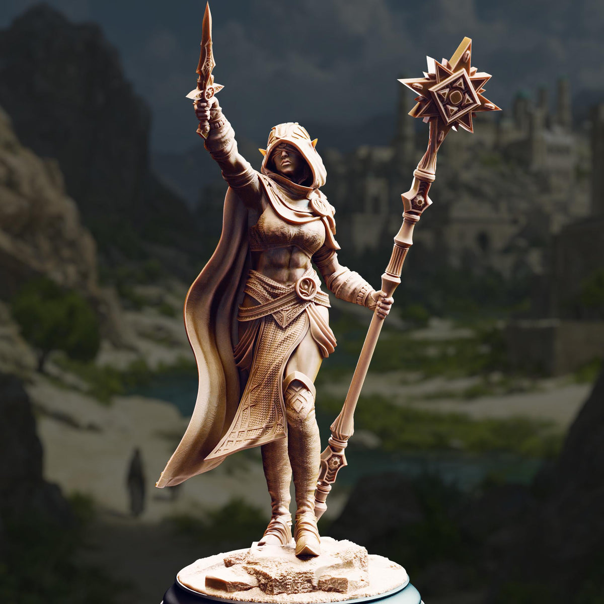 Desert Priestess - Ilisyia of the Tower Dunes 32mm Resin Miniature D&D 3D Print DND Desert