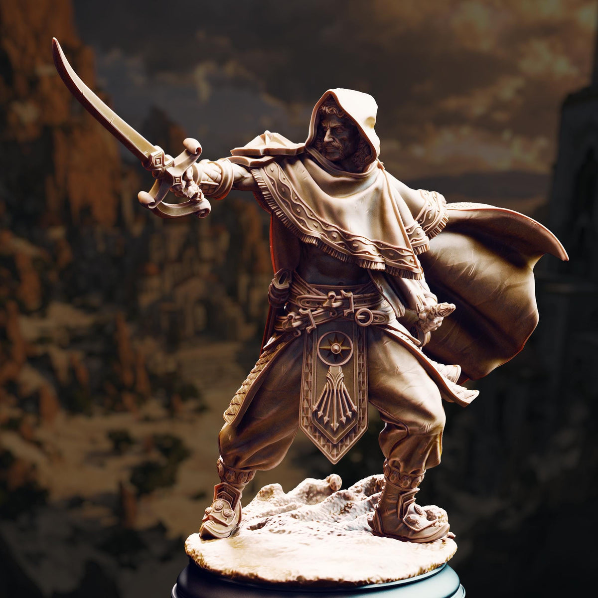 Desert Mercenary - Elwahid 32mm Resin Miniature D&D 3D Print DND Desert
