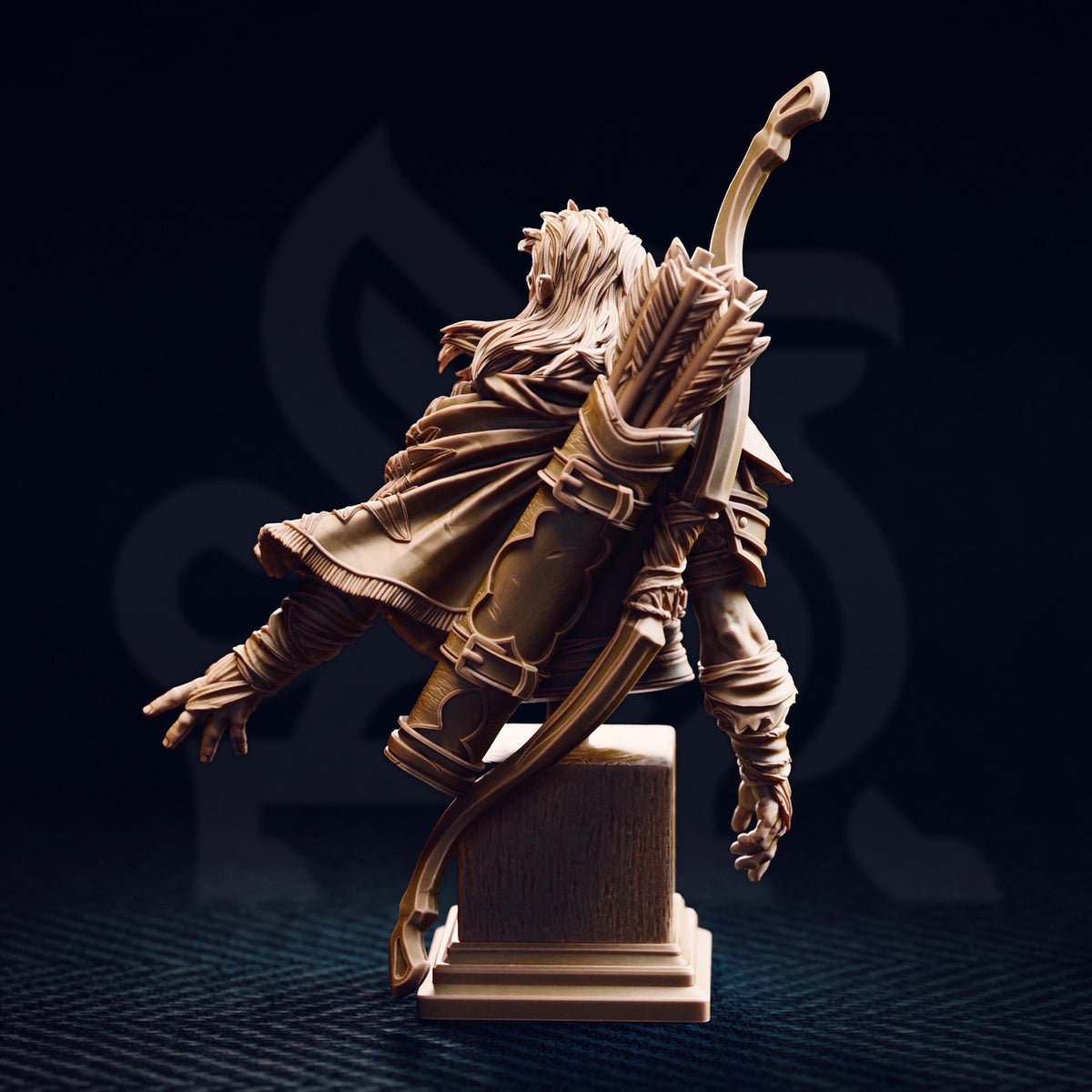 BUST Sun Elf Tracker - Sactarin 32mm Resin Miniature D&D 3D Print DND Desert