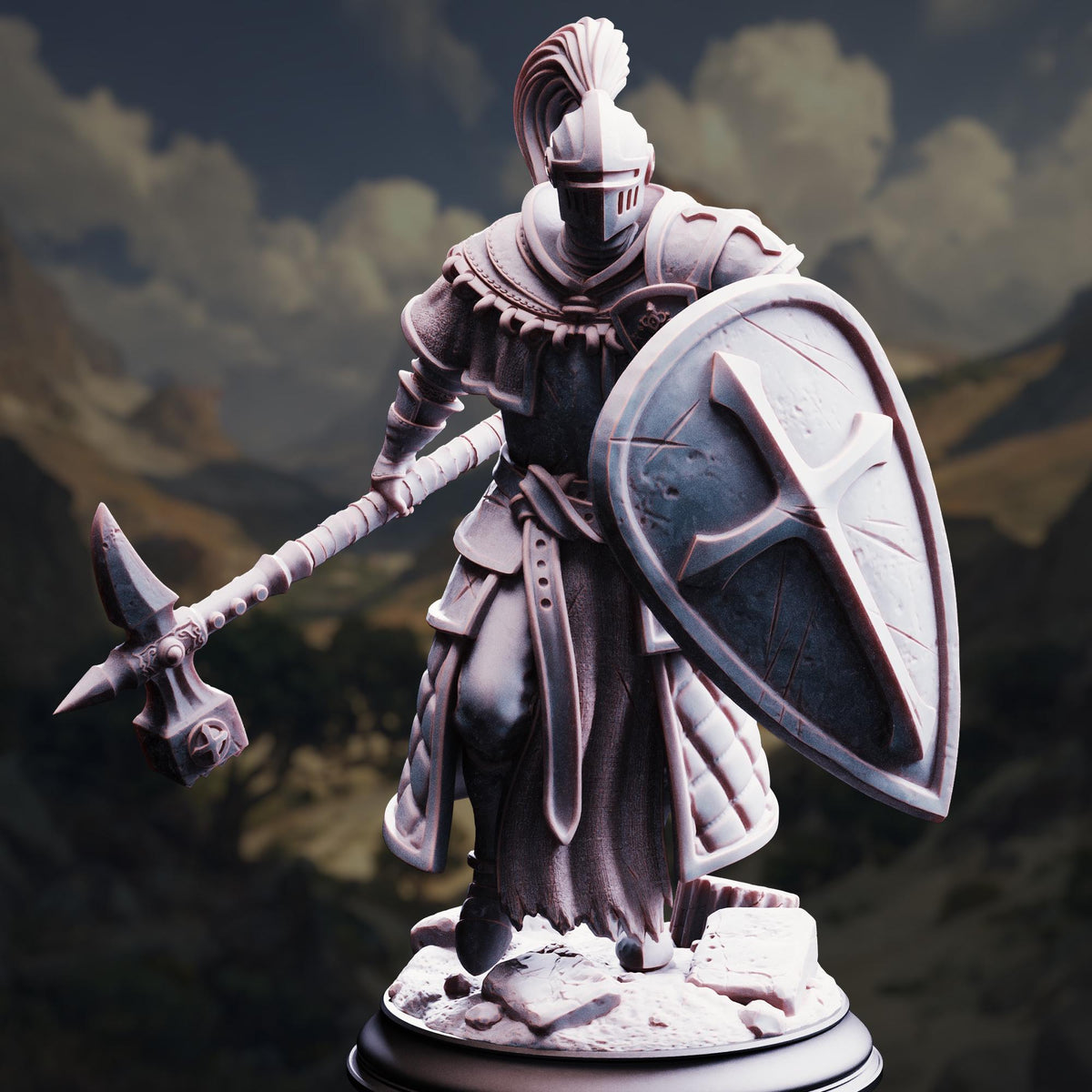 Conquest Paladin - Jeremus of Jochenia 32mm Resin Miniature D&D 3D Print DND Knight