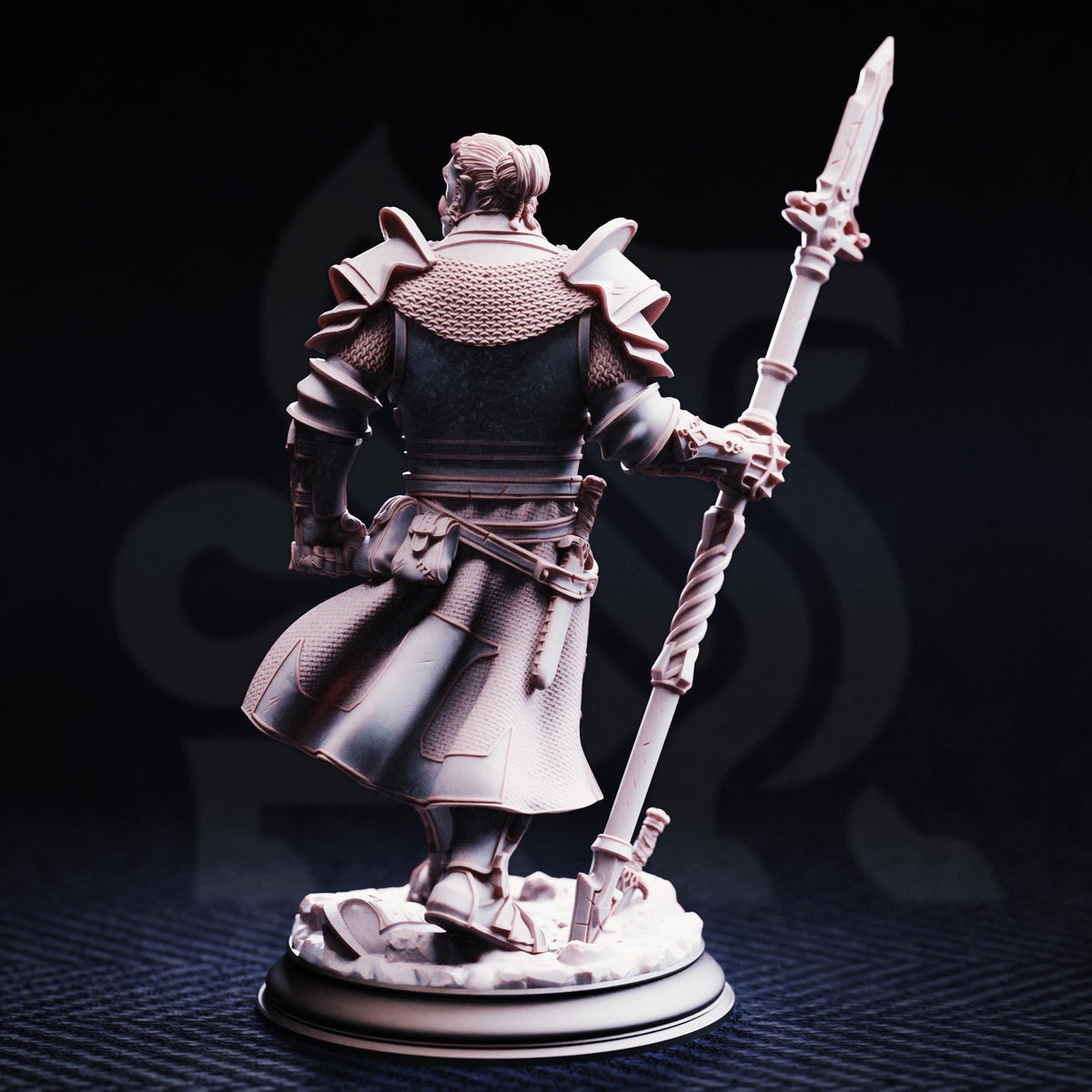 Orc Paladin - Krunthar 32mm Resin Miniature D&D 3D Print DND Knight