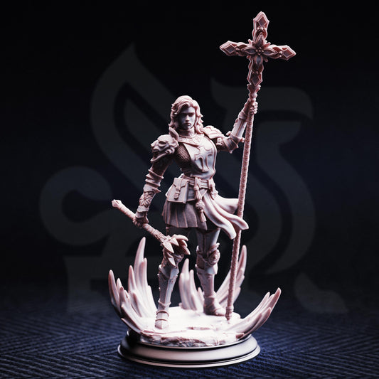 Human Life Cleric - Sara Rosewood 32mm Resin Miniature D&D 3D Print DND Knight