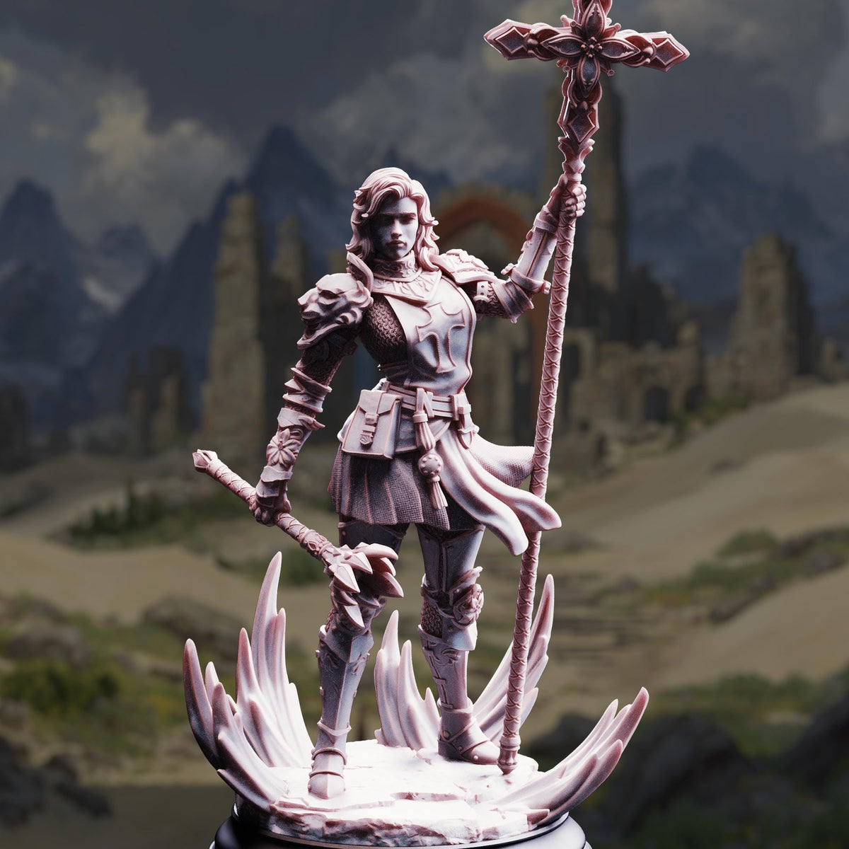 Human Life Cleric - Sara Rosewood 32mm Resin Miniature D&D 3D Print DND Knight