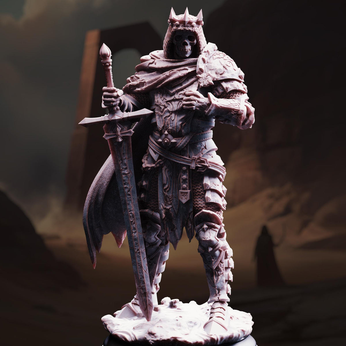 Skeleton King - Ridan the Everlasting 32mm Resin Miniature D&D 3D Print DND Knight