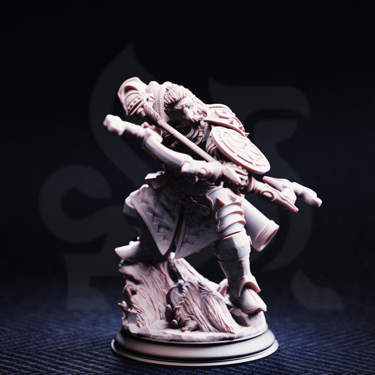 Dwarven Ranger - Achtum of the Meadow 32mm Resin Miniature D&D 3D Print DND Knight