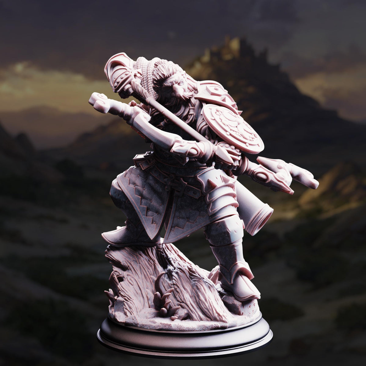 Dwarven Ranger - Achtum of the Meadow 32mm Resin Miniature D&D 3D Print DND Knight