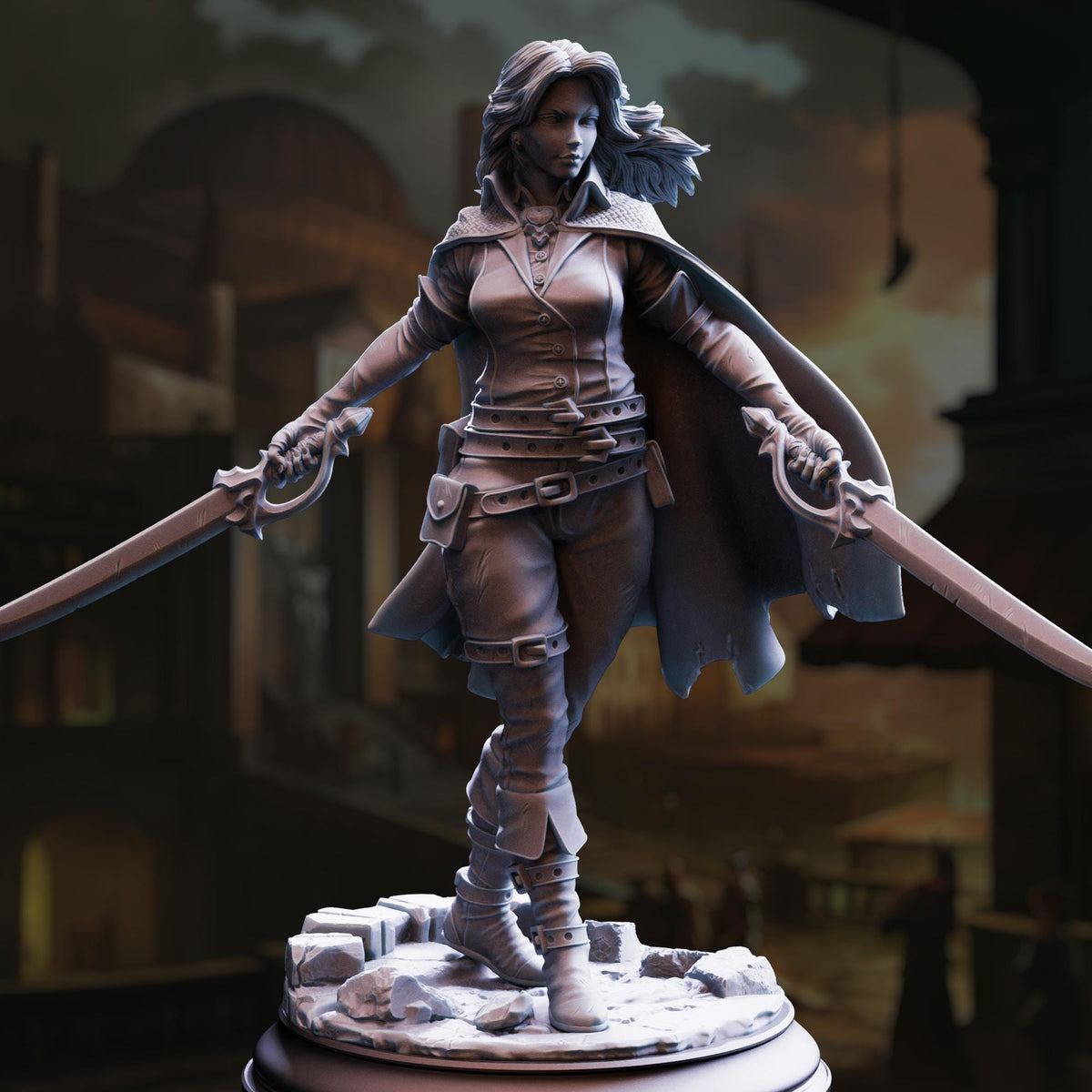 Rogue Duelist - Angela "Cat-Eyes" Hardvin 32mm Resin Miniature D&D 3D Print DND Victorian