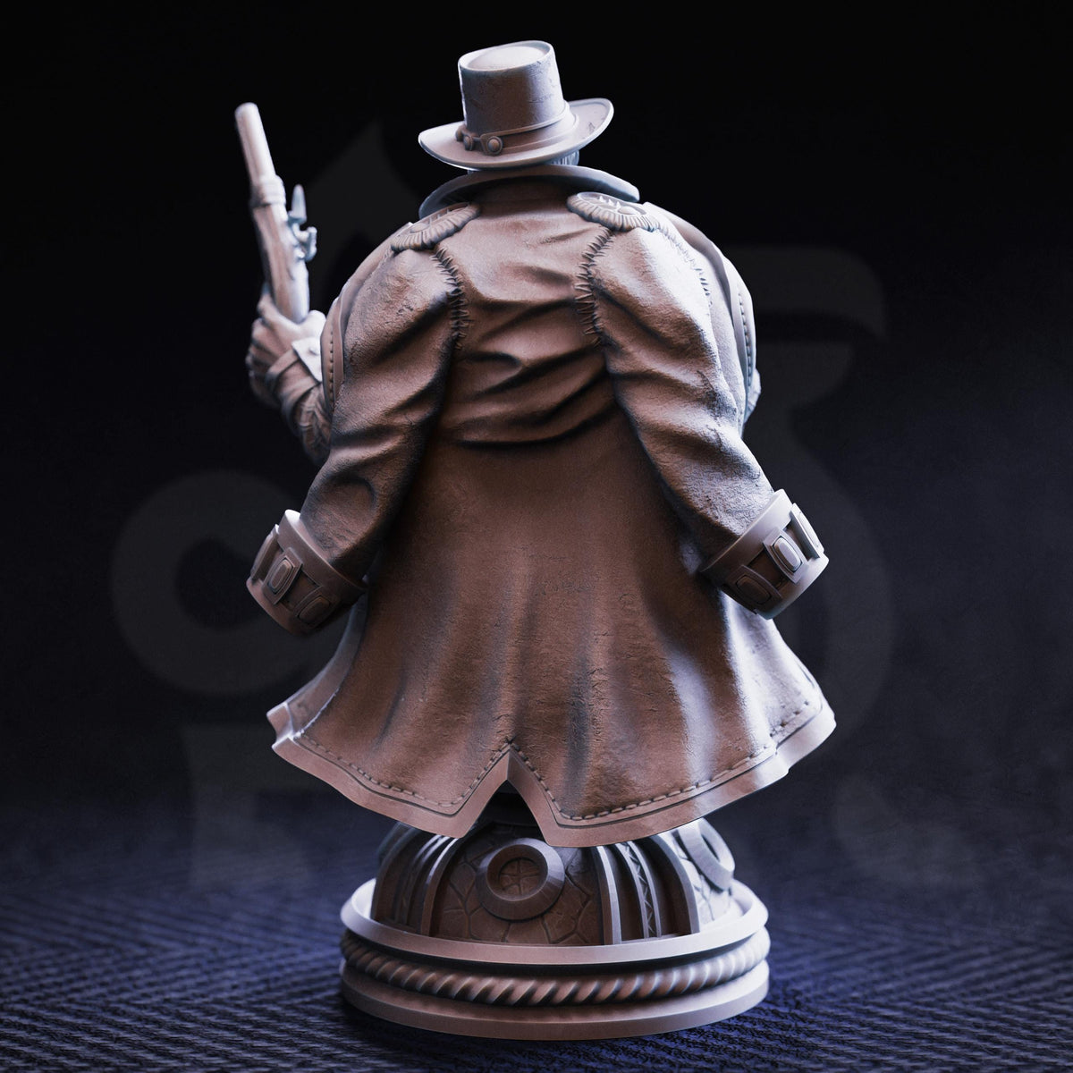 BUST Dwarven Gunslinger - Torgrik Tall Hat 32mm Resin Miniature D&D 3D Print DND Victorian