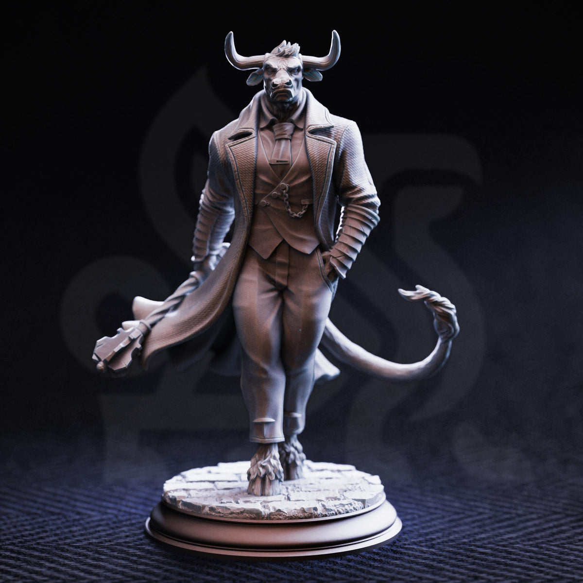 Minotaur Gang Boss - Marchese di Houf 32mm Resin Miniature D&D 3D Print DND Victorian