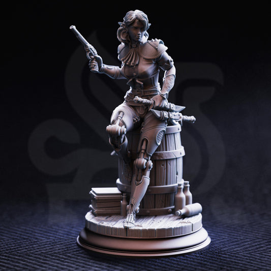 Artificed Rogue - Priscilia "Stix" of Sillhide 32mm Resin Miniature D&D 3D Print DND Victorian