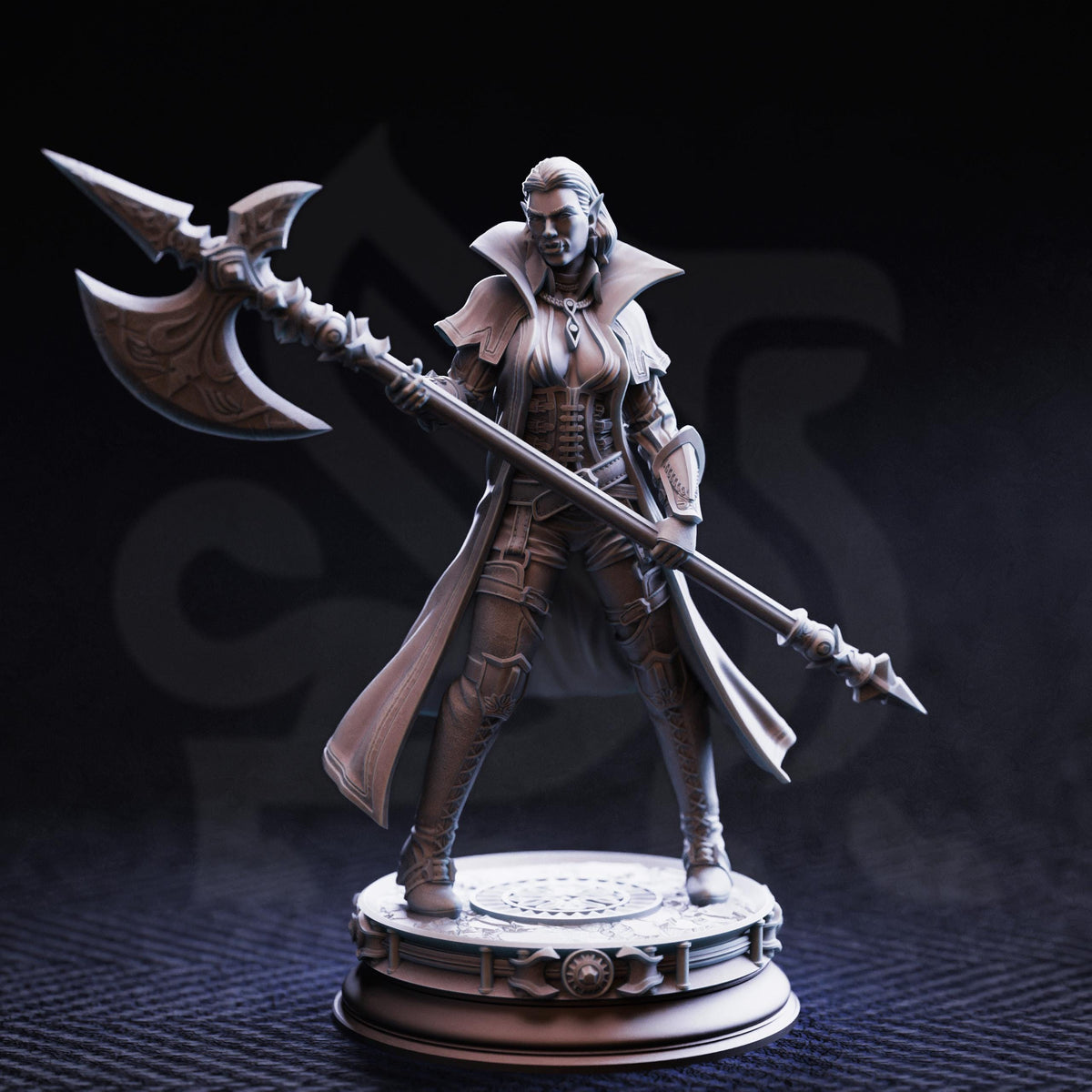 Half-Orc Warlock - Vika "Doll Lips" 32mm Resin Miniature D&D 3D Print DND Victorian