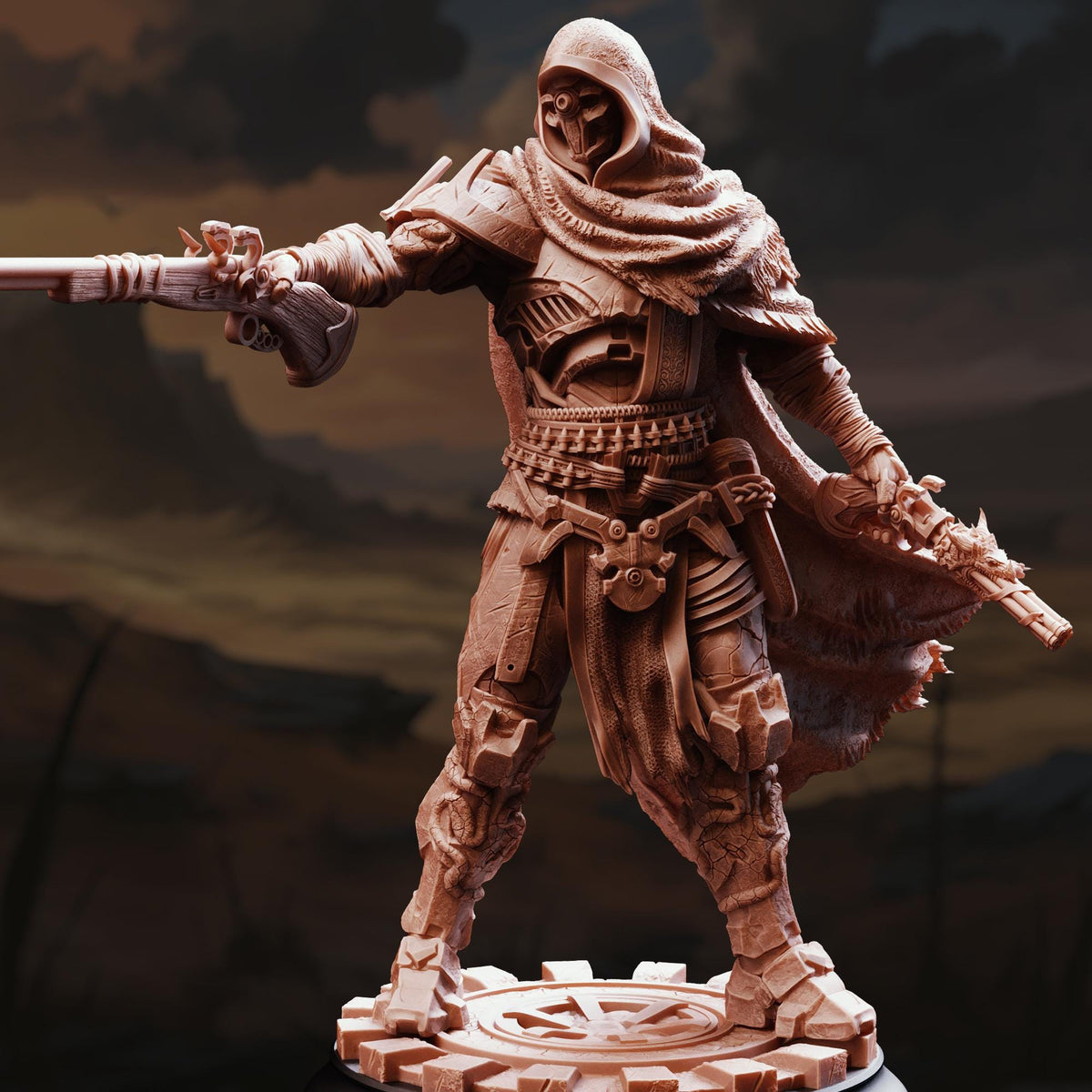 Warforged Hunter - Big Iron 32mm Resin Miniature D&D 3D Print DND