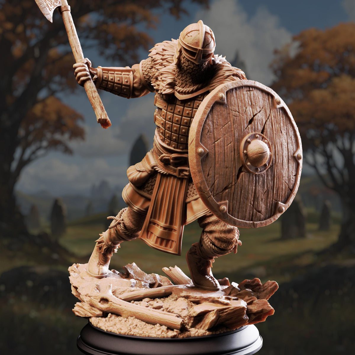Nordic Warrior - Nils Olav 32mm Resin Miniature D&D 3D Print DND Viking