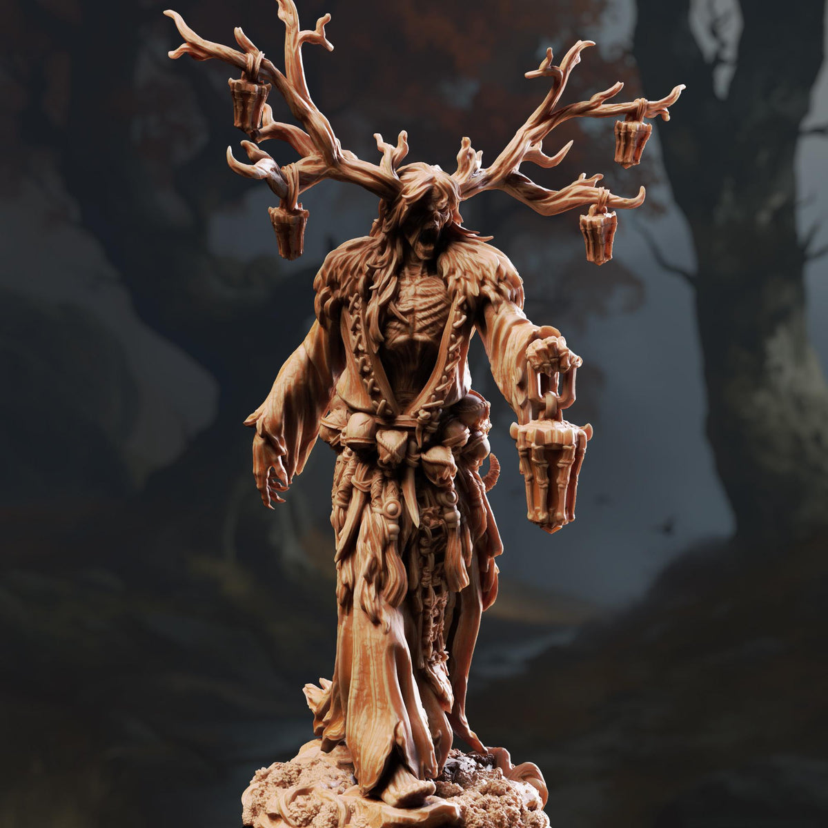 Elderwood Draugr - Lykteholder 32mm Resin Miniature D&D 3D Print DND Viking
