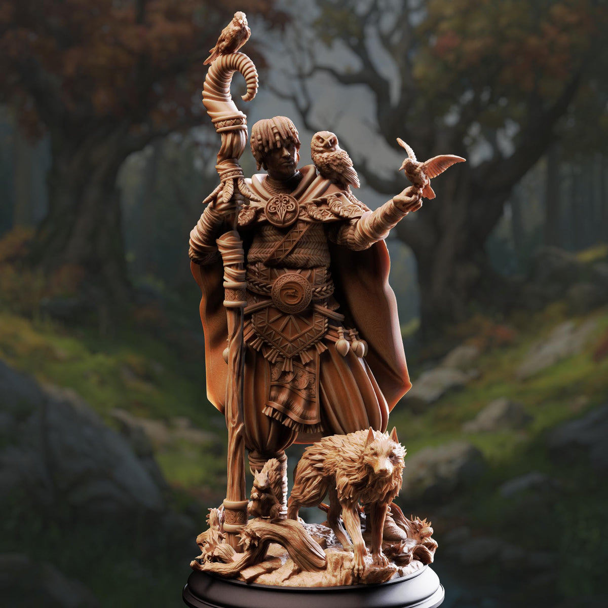 Animal Friend Shaman - Gwambari 32mm Resin Miniature D&D 3D Print DND Viking