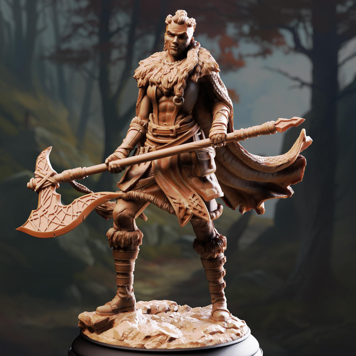 Outlander Berserker - Gunnhildr 32mm Resin Miniature D&D 3D Print DND Viking