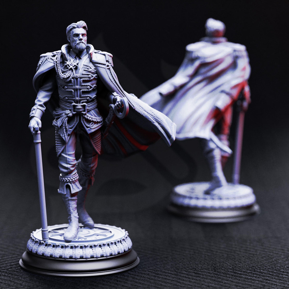 Vampire General - Benoit Blood-Eyes 32mm Resin Miniature D&D 3D Print DND Vampire