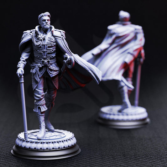 Vampire General - Benoit Blood-Eyes 32mm Resin Miniature D&D 3D Print DND Vampire