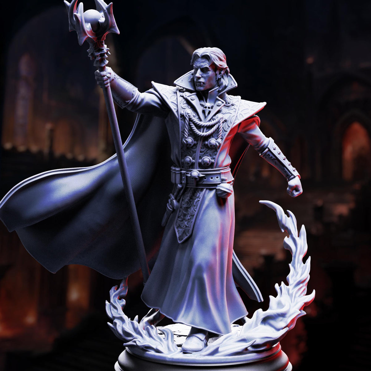 Vampire Blood Mage - Renard the Black Hearted 32mm Resin Miniature D&D 3D Print DND Vampire