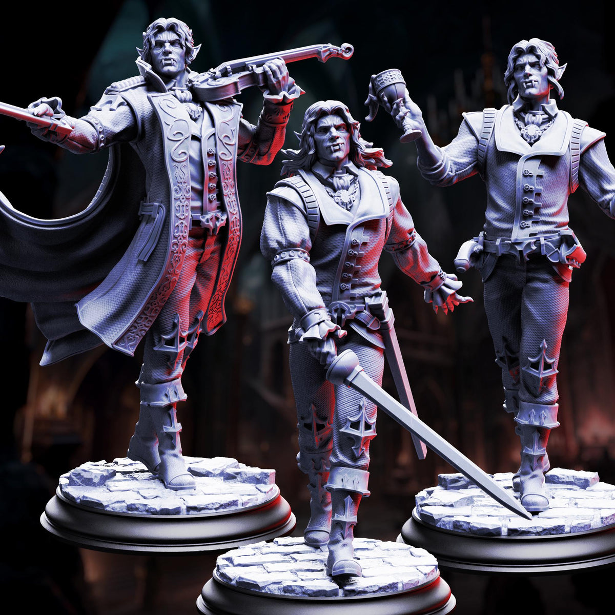 Vampire Socialites - Guests of the Masquerade 32mm Resin Miniature D&D 3D Print DND Vampire