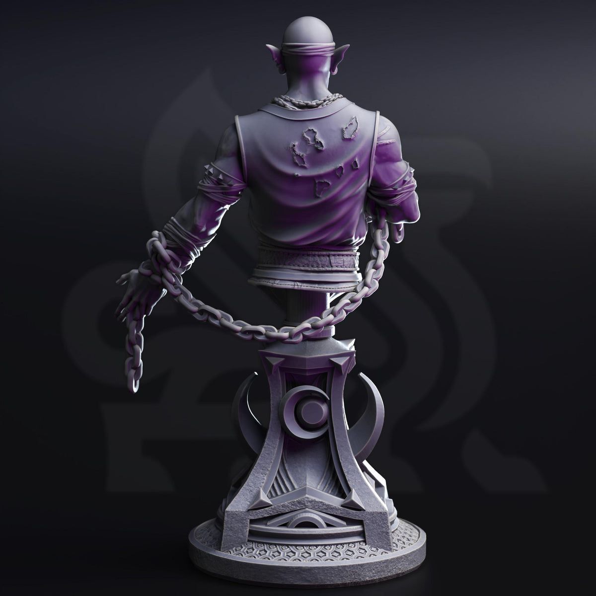 BUST Blind Drow Moon Monk - Uxas Vergos 32mm Resin Miniature D&D 3D Print DND Moon