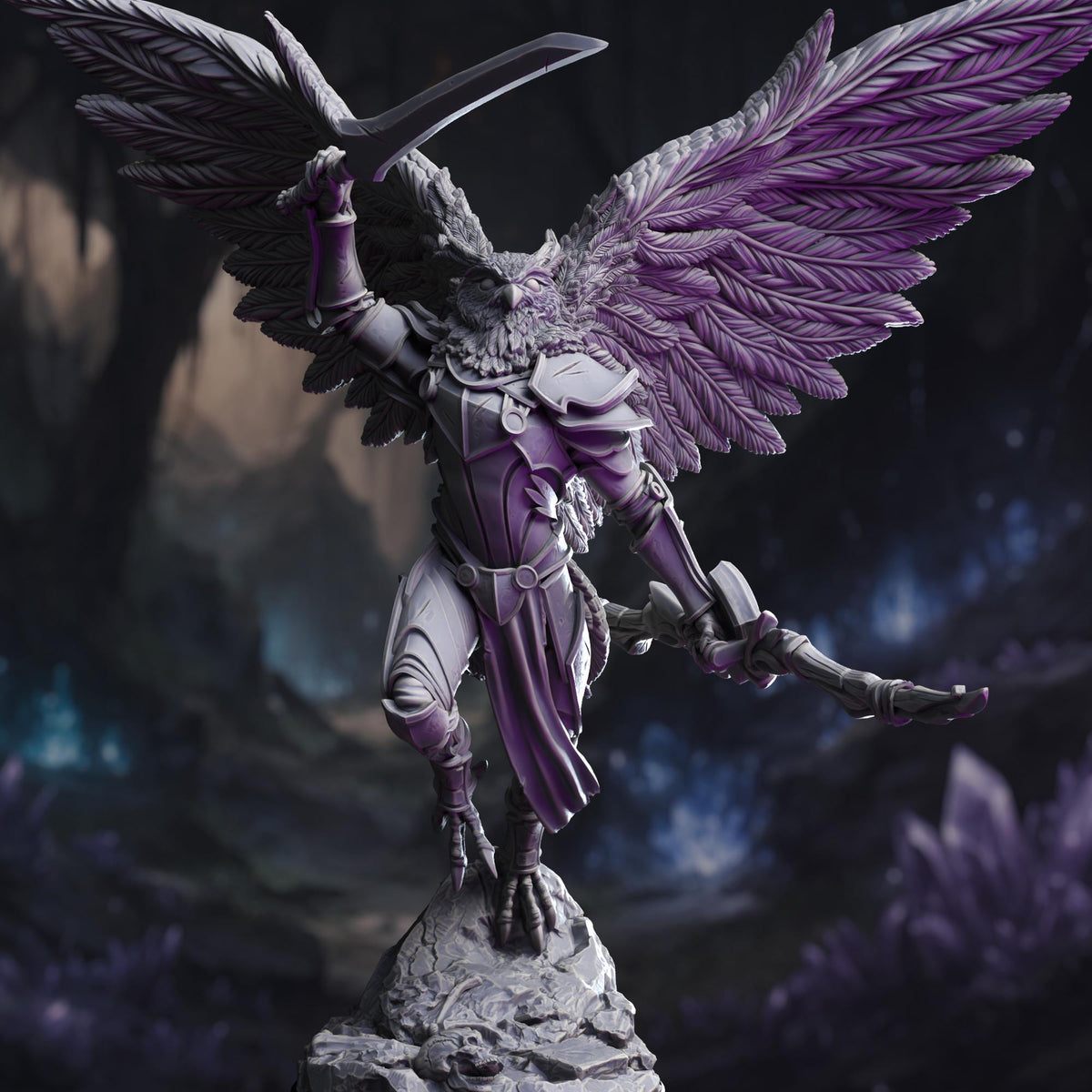 Owlkin Ranger - Horace of the Far Sphere 32mm Resin Miniature D&D 3D Print DND Moon