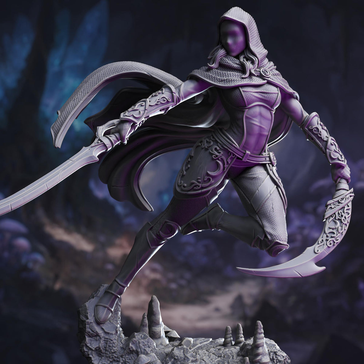 Assassin of the Waxing Moon - Xira Elineri 32mm Resin Miniature D&D 3D Print DND Moon