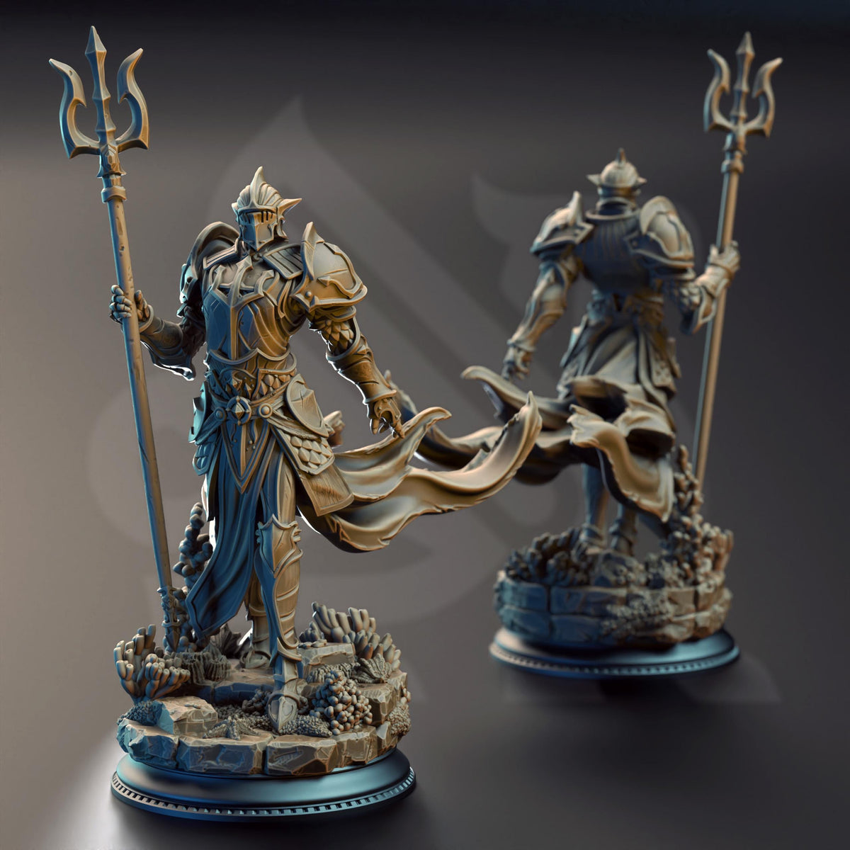 Paladin of the Sea - Cylantros Azurius 32mm Resin Miniature D&D 3D Print DND Pirate