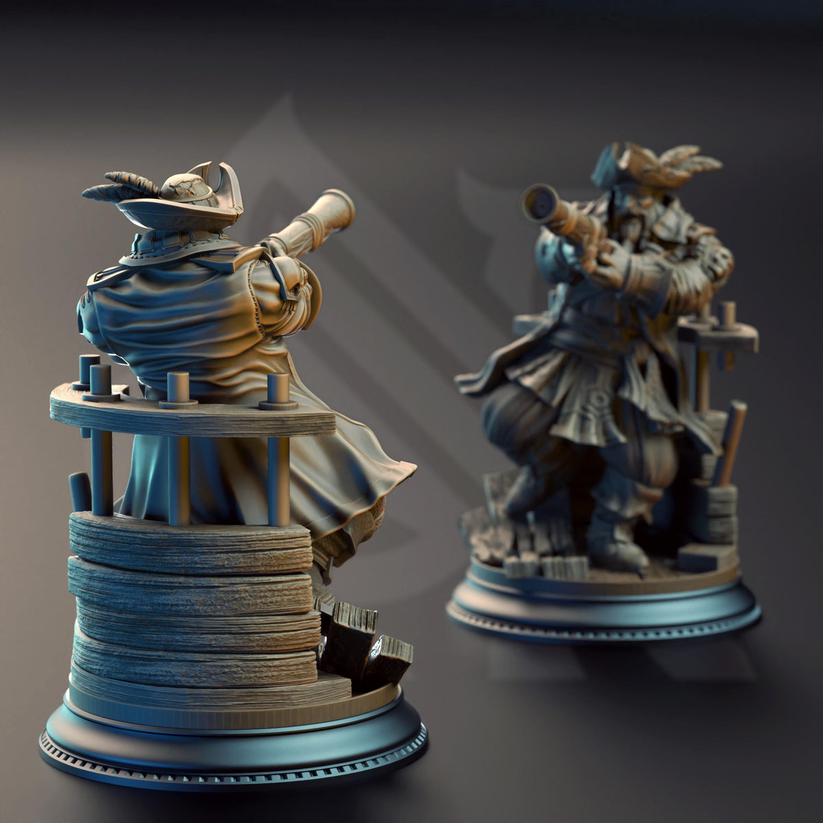 Dwarf Pirate Captain - Baradin Blackbeard 32mm Resin Miniature D&D 3D Print DND Pirate
